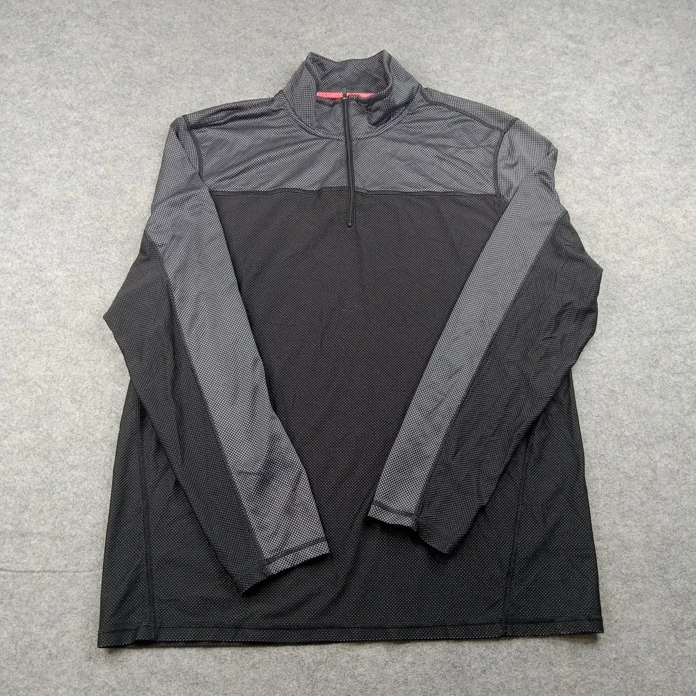 Calvin Klein Pullover Mens Large Gray 1/4 Zip Long Sleeve Stretch Athletic Top